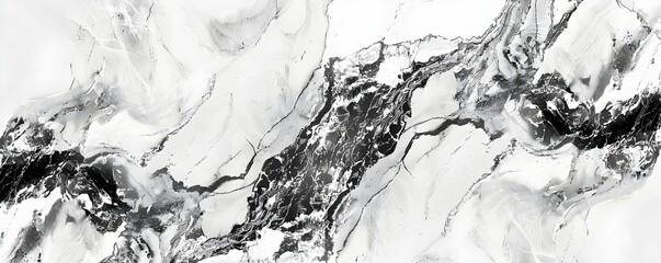 Wall Mural - Black and White Marble Texture