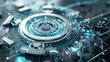 © fekong - Cad futuristic interface, computer aided design concept, mechanical prototype project, engineering computer drawing close-up view