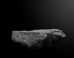Wall Mural - stone podium on dark black background..