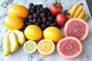 A fresh fruit with a splash of water on top