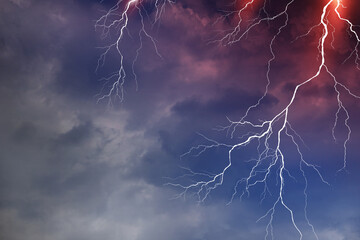 Wall Mural - lightning, thunder cloud dark cloudy sky