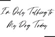 © Pleasant Mode - I'm Only Talking to My Dog Today Stylish Typography Text Sayings or Quote