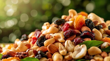 Wall Mural - A trail mix with a variety of nuts and dried fruits.