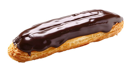 chocolate eclair pastry isolated on transparent
