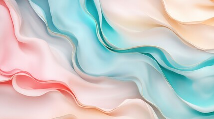 Wall Mural - soft pastel colors blend seamlessly, creating an elegant and flowing abstract form that captivates t
