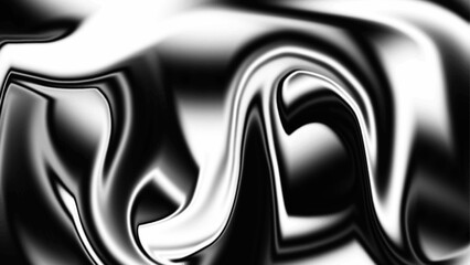 Canvas Print -  Black and white liquid background texture. Abstract liquid black and dark gray background. Silver liquid texture.