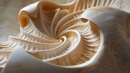 Wall Mural - Close-up of the spiraling inside of a seashell.