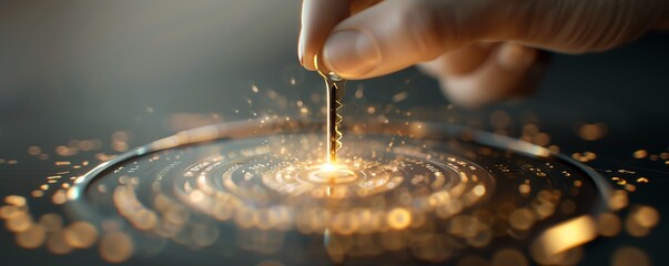 an individual holding a glowing key unlocking a digital financial vault, symbolizing the unveiling o