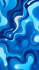 Digital blue artistic paper cut wave abstract graphic poster background