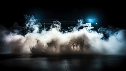 Wall Mural - abstract frozen Hockey ice rink with smoke on dark background 