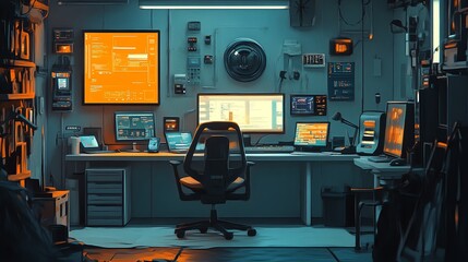 Poster - Futuristic Tech Office.