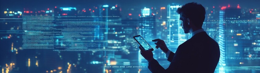The program balances writing and computer code on the digital screen,