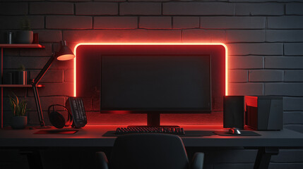 Wall Mural - modern desktop computer setup for professional work
