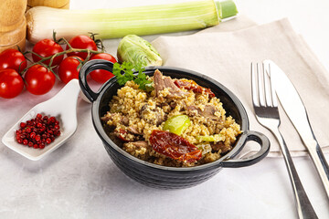 Wall Mural - Bulgur with lamb and vegetables