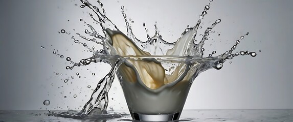 Highspeed capture of milk splashing in a glass creat