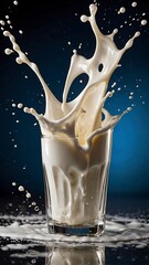 Highspeed capture of milk splashing in a glass creat