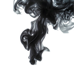 Wall Mural - Ethereal black smoke isolated on transparent background.