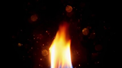 Wall Mural - a close up of a vibrant flame dancing, showcasing intense colors and textures, evoking warmth and en