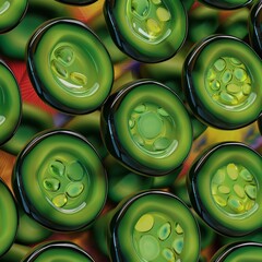 Canvas Print - A close up of green cucumbers with a lot of detail