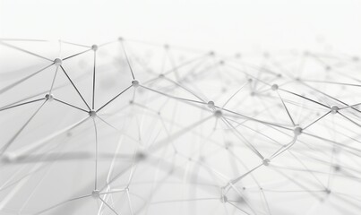 Poster - An abstract network of thin lines and nodes on a light background, representing connectivity and digital concepts, ideal for tech themes.