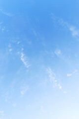 Wall Mural - beautiful blue sky and white fluffy group of clouds with sunrise in the morning, natural background