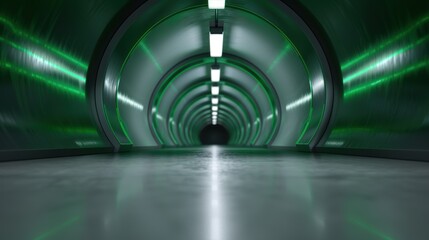 Poster - Futuristic Sci-Fi Tunnel with Glowing Lights