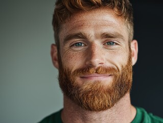 Wall Mural - close-up portrait of a bearded man with blue eyes