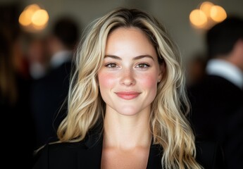 Wall Mural - Smiling woman with blonde hair