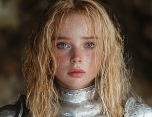 Poster - Pensive young woman with freckles and blonde hair