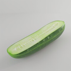 Poster - A cucumber is sliced in half and the inside is shown