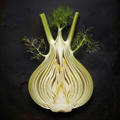 Wall Mural - A close up of a bulbous vegetable with a large hole in the middle