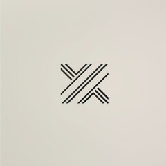 Canvas Print - The X is a simple, clean design that is black and white