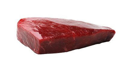 A fresh tuna steak, deep red and glistening, isolated on transparent background