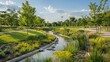 © Sirathee - Sustainable City Park with Green Infrastructure for Stormwater Management and Urban Heat Reduction