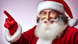 © fotoluigi868 - Smiling Santa Claus pointing on blank advertisement banner background with copy space- _1(442)