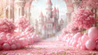 © Mike - Magical Pink Princess Castle Blurred in Background with Balloons