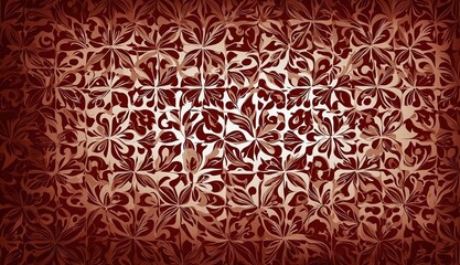 Wall Mural - abstract vintage patterns wallpaper with shades of red background