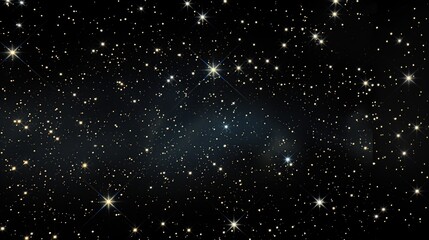 Wall Mural - starry night sky with dark blue background, twinkling stars shine on black canvas. glittering celest