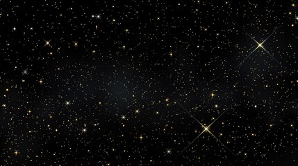 Wall Mural - dark blue sky with numerous stars twinkling on black background. sparkling celestial lights form a m