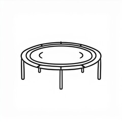 Trampoline black icon isolated on white