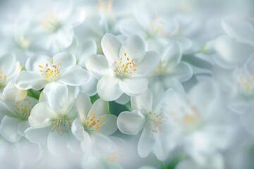 Wall Mural - White flower, spring background