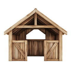 Wall Mural - a wooden horse stable on transparent background