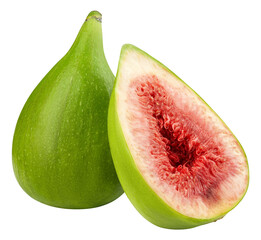 Poster - green Fig isolated on white background, full depth of field