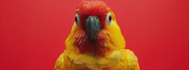 Sticker - A Close-up Portrait of a Sun Conure Parrot