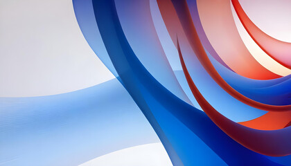 Wall Mural - Abstract colorful shapes and curves in shades of blue red and orange background presentation 4