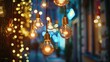 © Erd.Concept - Classic hanging bulb light background light at night.