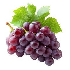 Wall Mural - bunch of fresh red grapes isolated on transparent background