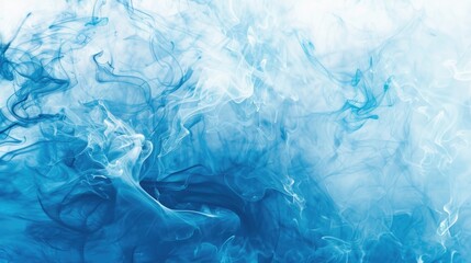 Winter Wallpaper. Sparkling Wave of Ink Water in Enchanted Air with Shimmering Blue Frost