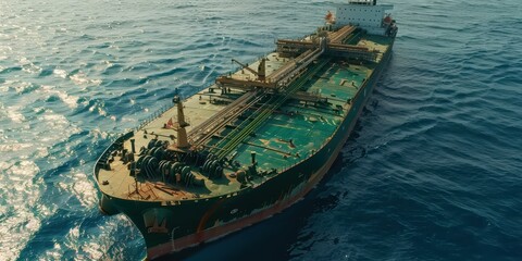 Wall Mural - Oil Tanker Vessel Sailing on the Ocean