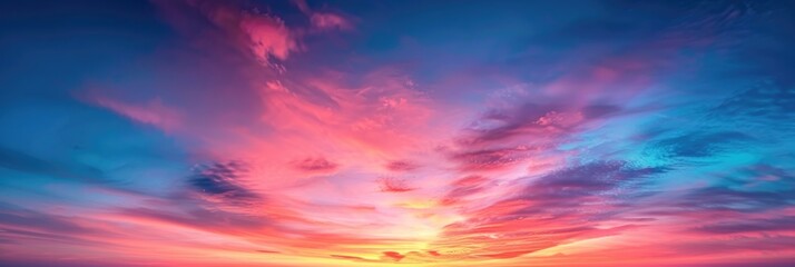 Wall Mural - Sunset Heaven. Abstract Landscape of Dramatic Sunset with Twilight Sky and Clouds